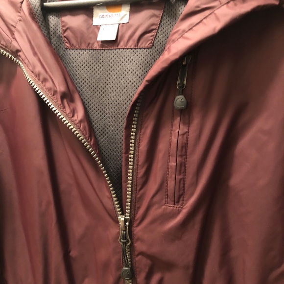 Carhartt maroon / burgundy rain jacket / wind breaker - size XS (0/2) - Picture 4 of 9